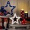 3 Pieces 4th of July Star Tabletop Decorations Patriotic Star Light up Wooden Sign Independence Day Tabletop Centerpiece Red White Blue Wood Decor for Memorial Day Tiered Tray Table Home Decor